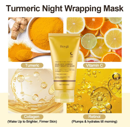 Turmeric Deep Collagen Mask Peel Off Mask Face Anti Wrinkle Lifting Korean Skin Care Masks Skin Firmnes For Nighttime Care