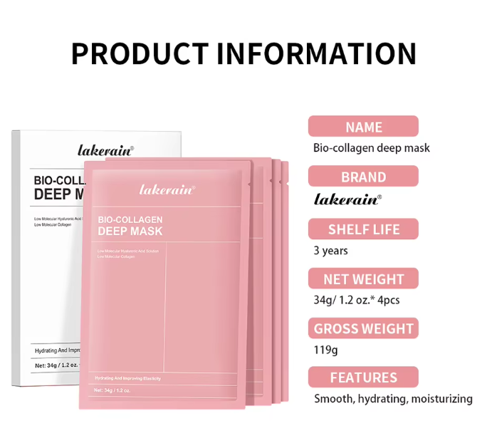 Bio-Collagen Real Deep Mask Supplement Collagen Hydrating Overnight Hydrogel Mask Elasticity Improvement Pore Minimizing Firming