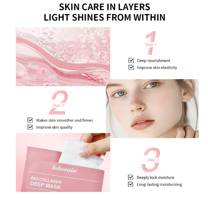 Bio-Collagen Real Deep Mask Supplement Collagen Hydrating Overnight Hydrogel Mask Elasticity Improvement Pore Minimizing Firming
