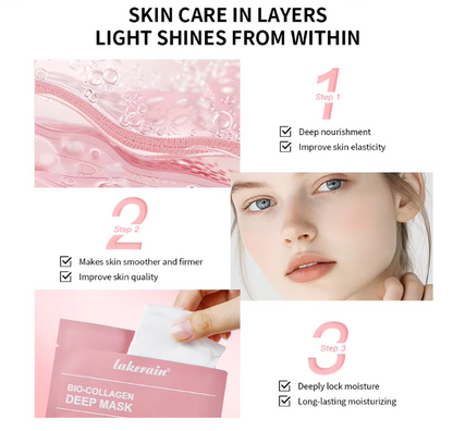 Bio-Collagen Real Deep Mask Supplement Collagen Hydrating Overnight Hydrogel Mask Elasticity Improvement Pore Minimizing Firming