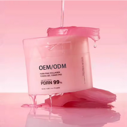 OEM Salmon DNA PDRN Pink Korean Gel Toner Collagen Jelly Pad Niacinamide Soothing Uneven Skin Tone Face Care Collagen 70 Pads