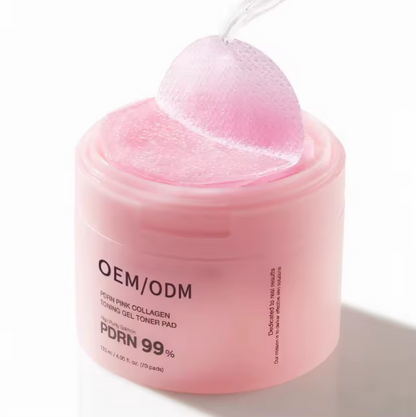 OEM Salmon DNA PDRN Pink Korean Gel Toner Collagen Jelly Pad Niacinamide Soothing Uneven Skin Tone Face Care Collagen 70 Pads