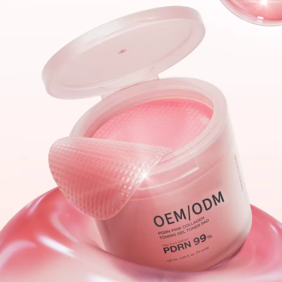 OEM Salmon DNA PDRN Pink Korean Gel Toner Collagen Jelly Pad Niacinamide Soothing Uneven Skin Tone Face Care Collagen 70 Pads