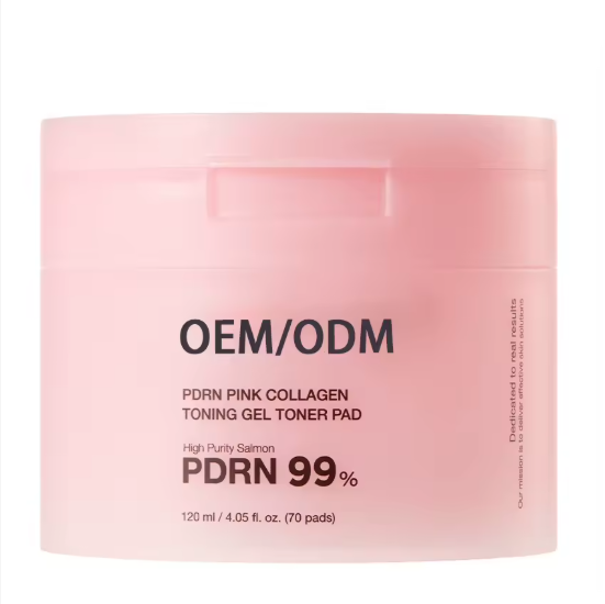 OEM Salmon DNA PDRN Pink Korean Gel Toner Collagen Jelly Pad Niacinamide Soothing Uneven Skin Tone Face Care Collagen 70 Pads