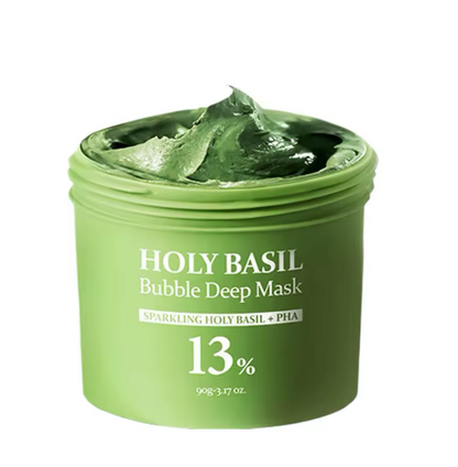 Holy Basil Bubble Cleansing Mask Exfoliating Hydrating Oil Control Natural Formula Deep Moisturizing Smoothing Gentle Skin Care