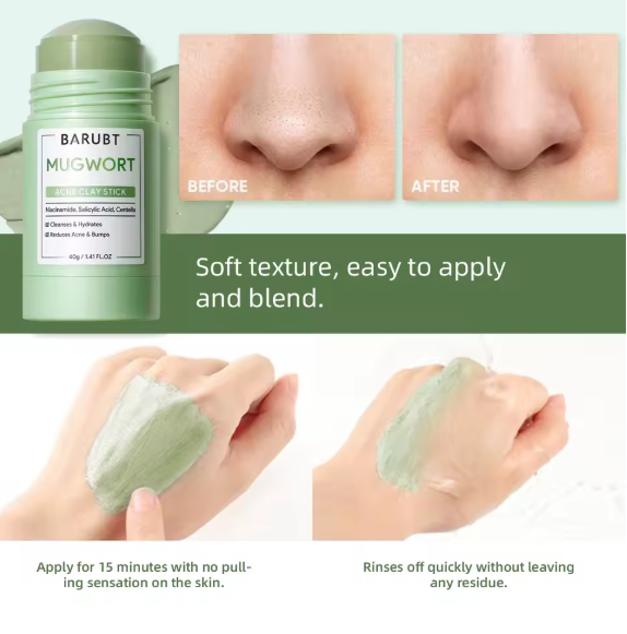 Remove Blackhead Acne Mugwort Solid Mask Cleans Pores Stick Facial Blemish Black Dots Shrink Pores Korean Skin Care Products