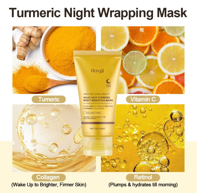 Turmeric Deep Collagen Mask Peel Off Mask Face Anti Wrinkle Lifting Korean Skin Care Masks Skin Firmnes For Nighttime Care