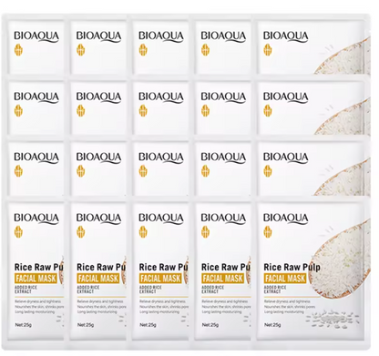 10/20pcs BIOAOUA Rice Puree Mask, a hydrating and moisturizing patch mask, smooth and delicate, making the skin more shiny
