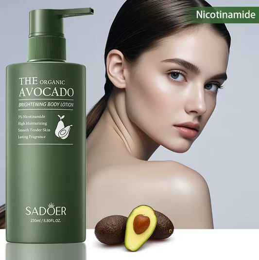 250g/8.80fl.oz Avocado Moisturizing And Brightening Body Lotion With 5% Niacinamide For Firming, Smoothing, And Delicate Skin.