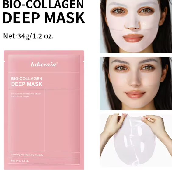 Bio-Collagen Real Deep Mask Supplement Collagen Hydrating Overnight Hydrogel Mask Elasticity Improvement Pore Minimizing Firming