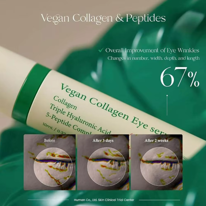 Axis-Y Vegan Collagen Roller Eye Essence (10ml), 1/2/3pcs Set, Reduces Eye Wrinkles Bags Puffiness Dark Circles