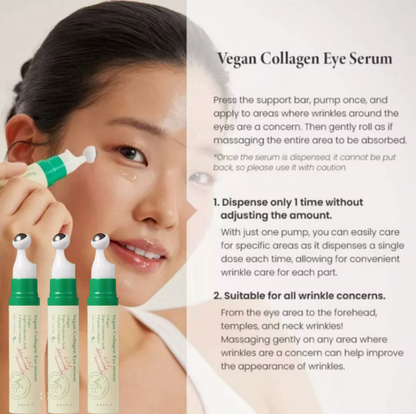 Axis-Y Vegan Collagen Roller Eye Essence (10ml), 1/2/3pcs Set, Reduces Eye Wrinkles Bags Puffiness Dark Circles